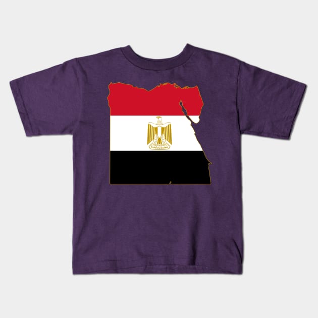 Egypt Map Kids T-Shirt by Historia